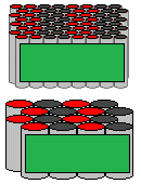 Cells with a 26 mm pitch, narrow hex pattern