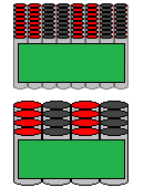 Cells with a 26 mm pitch, square pattern