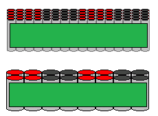 Cells with a 52 mm pitch, square pattern