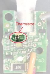 Thermistor on a prismatic cell board