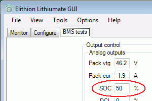 BMS test screen, force SOC