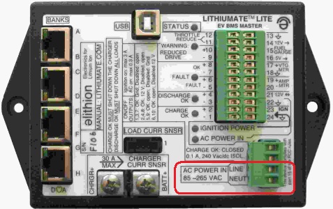 BMS master, connection point highlighted