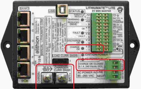 BMS master, connection point highlighted