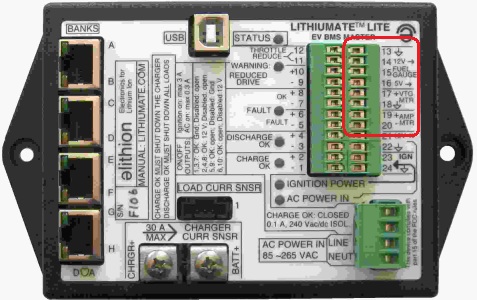 BMS master, connection point highlighted