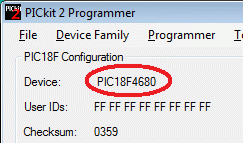 PICkit II connected