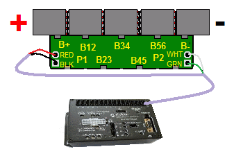 Communication cables connected to cell board, straight