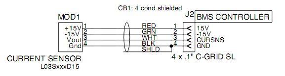 Schematic of cable mount current sensor