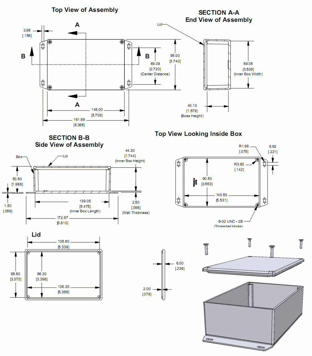 Dimensions of encased BMS controller