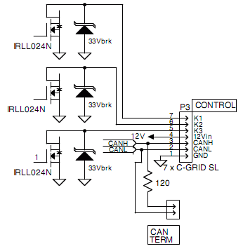 Internal schematic of control connector